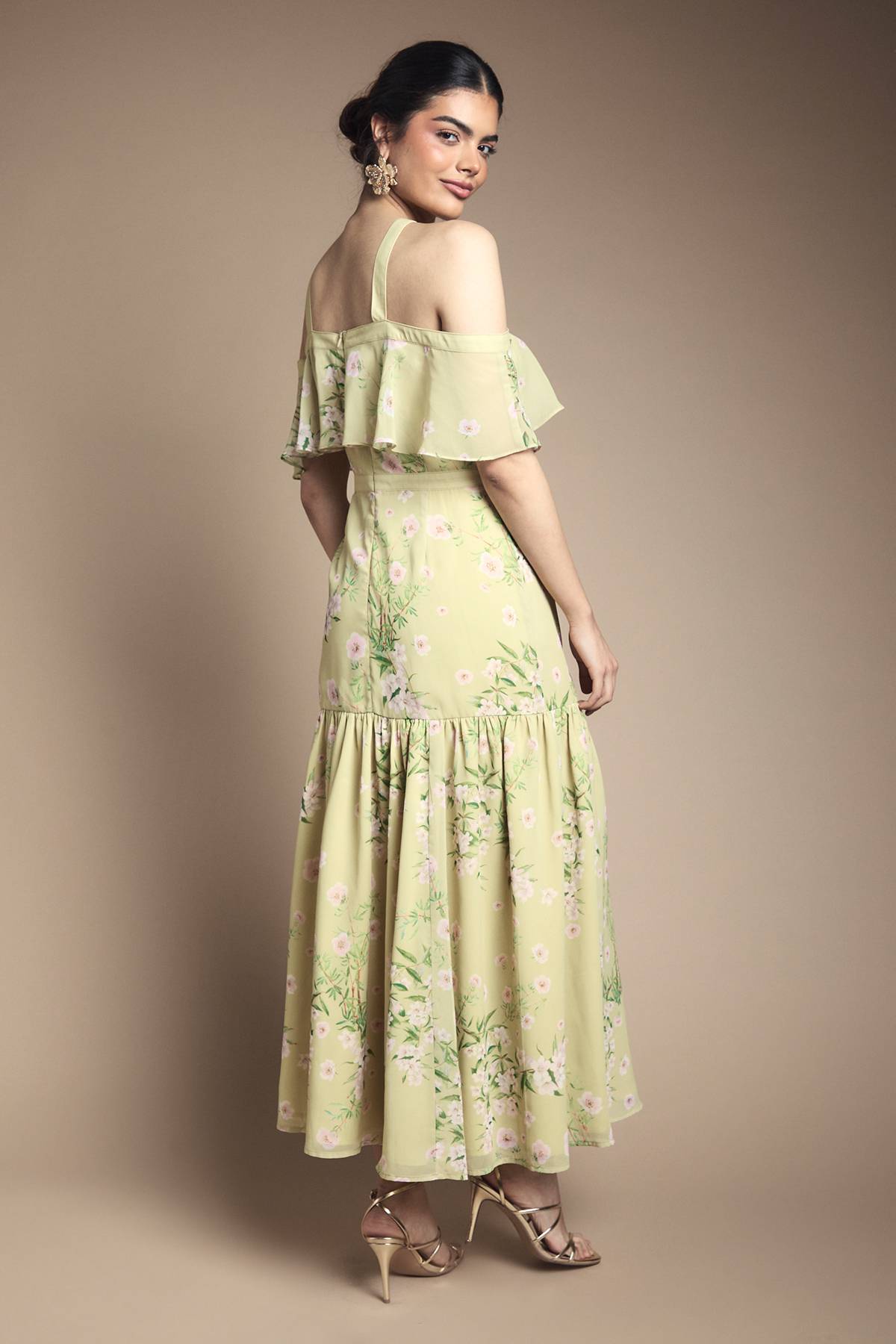 Oasis Robe Bardot à Col Halter avec Détail Nœud
