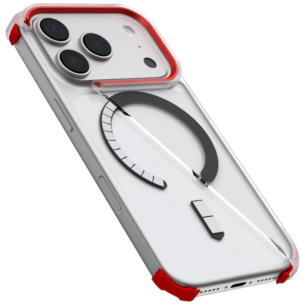iPhone 17 Pro MagSafe Hardcase Schutzhülle (GHOCAS4218) - Transparent / Rot