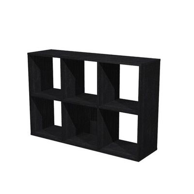 Bibliothèque modulaire MAXICOLOR - 6 cases - frêne noir