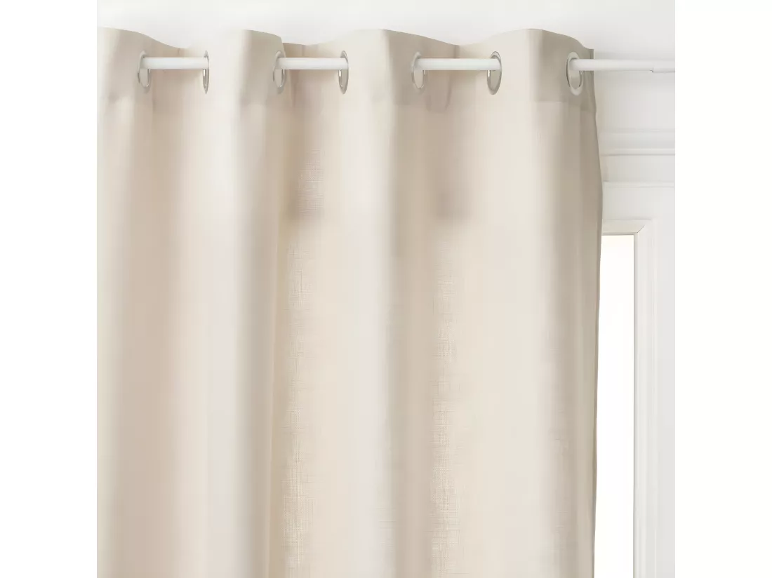 Rideau à œillets Beige Lin 140 x 260 cm