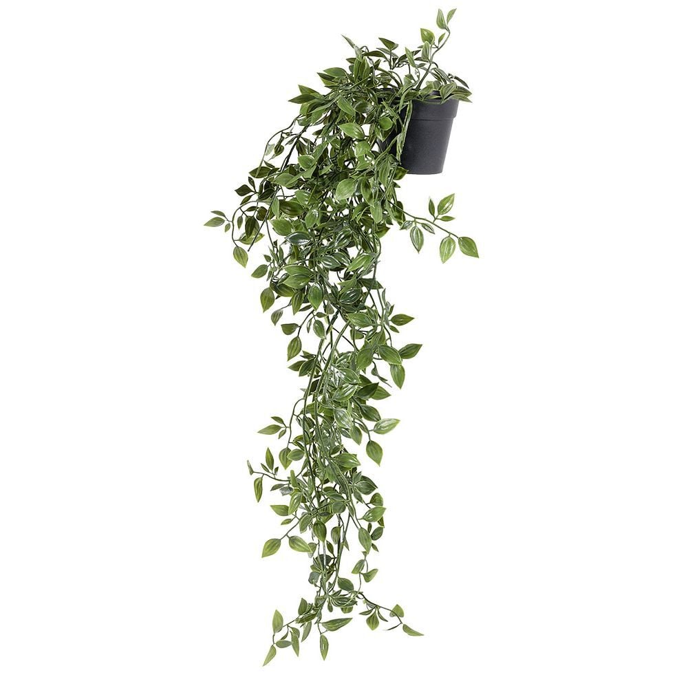 Chute artificielle buis vert dans pot en PVC Ø8,5xL55cm