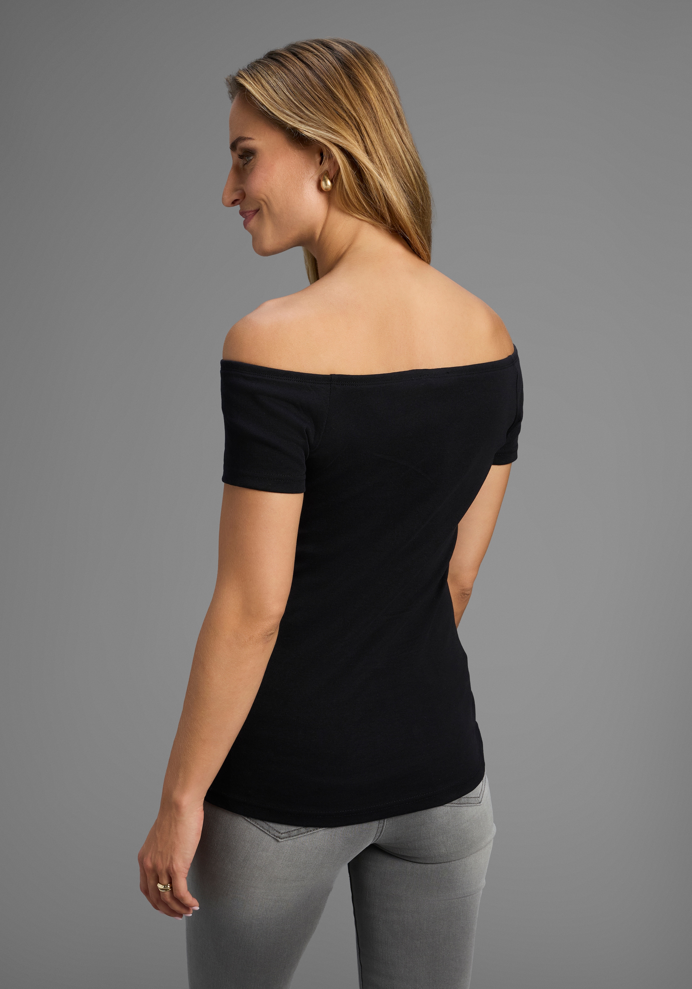 Arizona Carmenshirt »Off-Shoulder«, enge Passform,  aus Baumwolle,  elastische Rippware