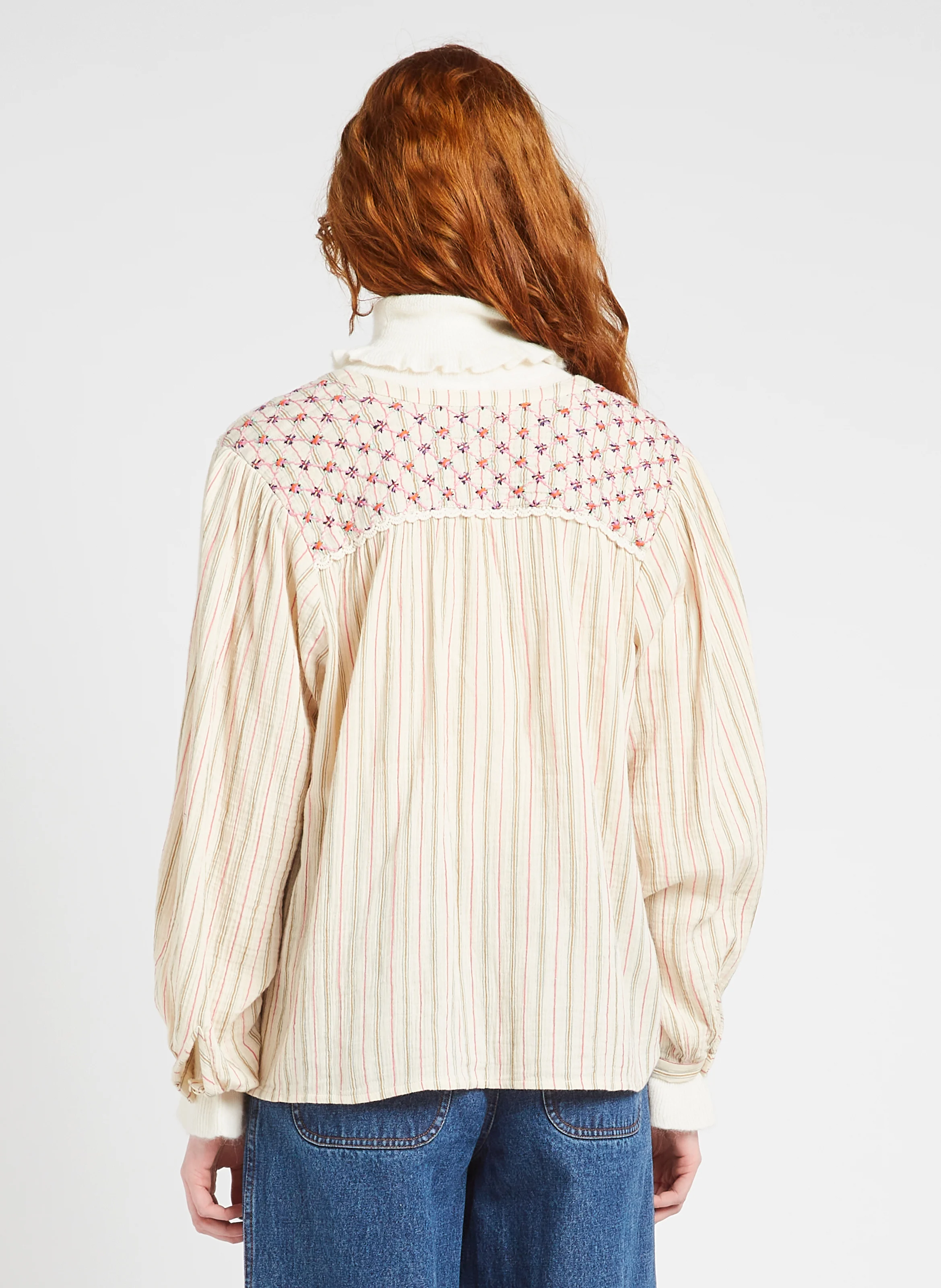 JEANNE - Blouse ample rayée en coton bio | Multicolore