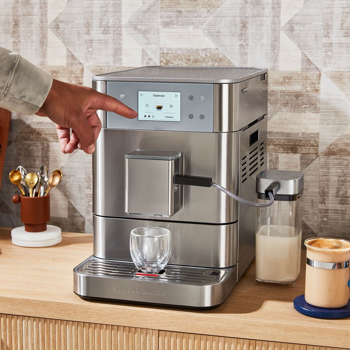 KF7 espressomaskin, rustfritt stål