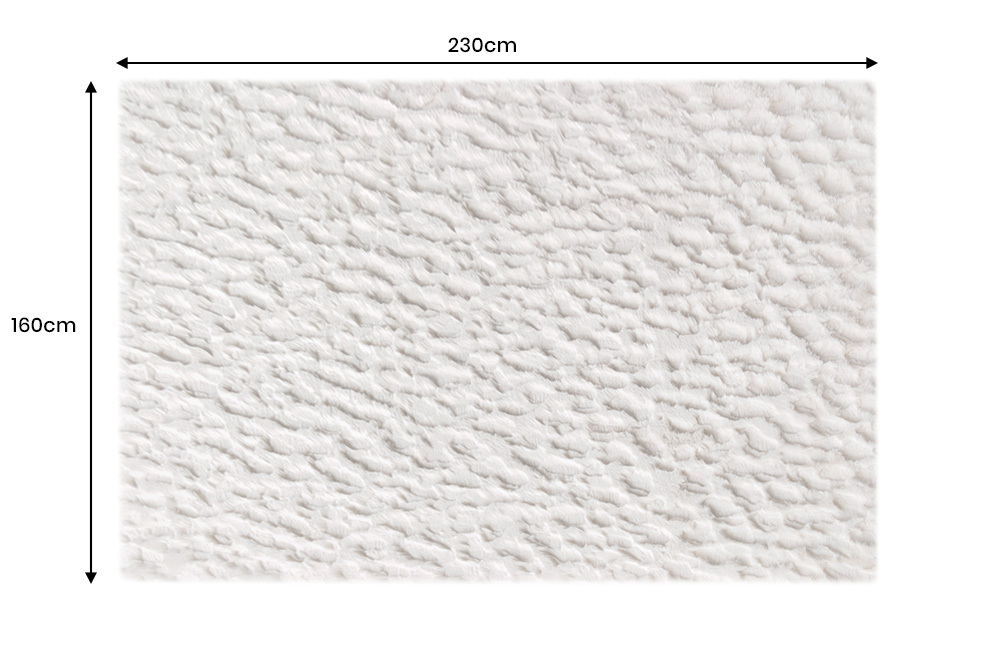 Moderner Teppich DUNE 230x160cm beige Hochflor Indoor-Teppich Hoch-Tief-Effekt Faux-Fur
