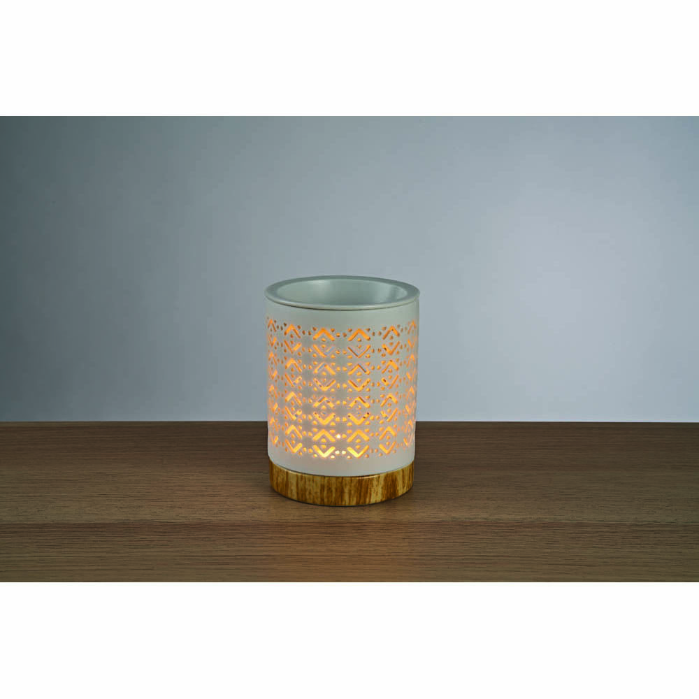 Brûle parfum Mességué socle effet bois blanc et marron