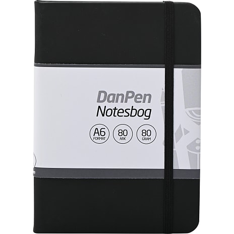 Danpen notesbog PU A6 - sort