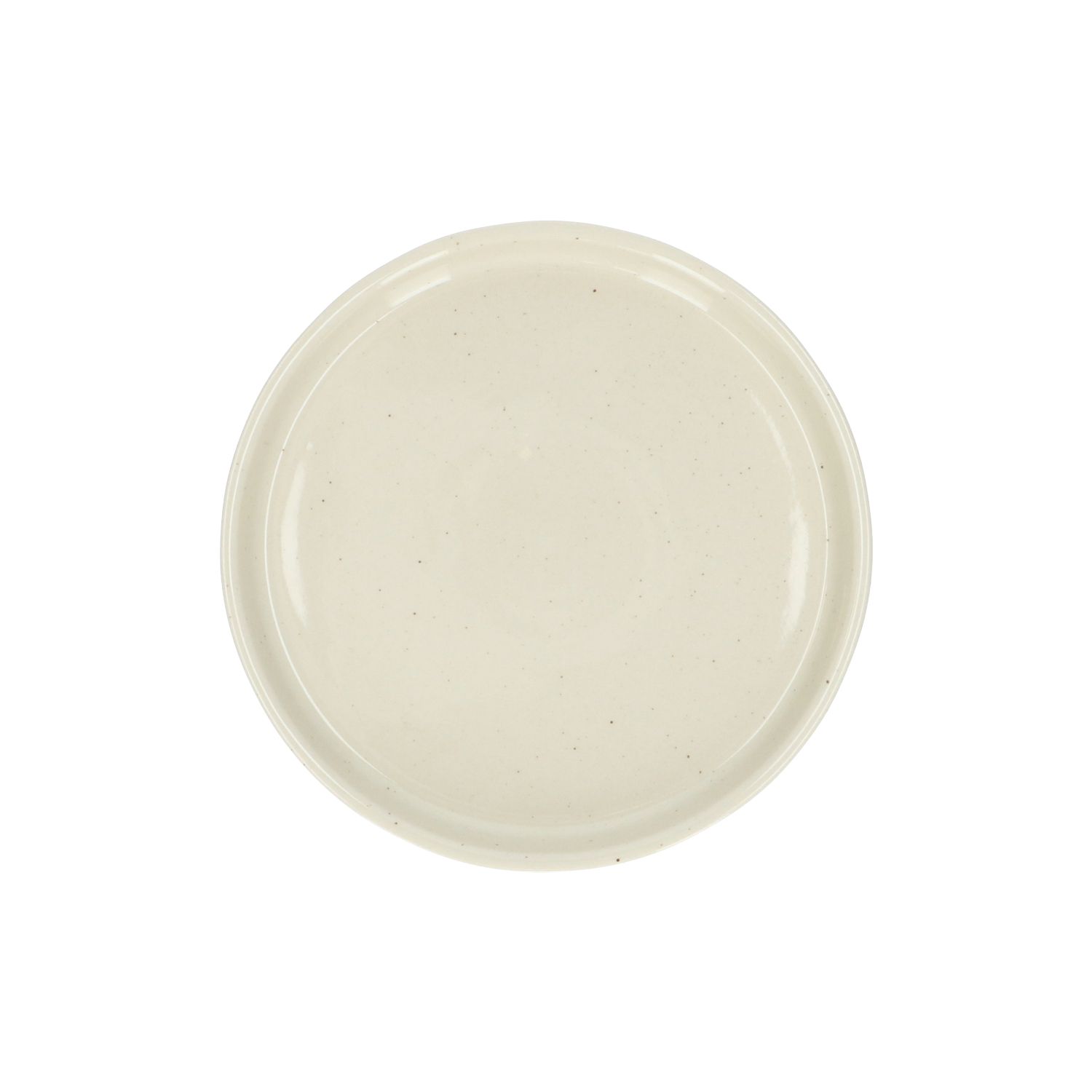 Gebaksbord, steengoed, beige, spikkel, Ø 15 cm