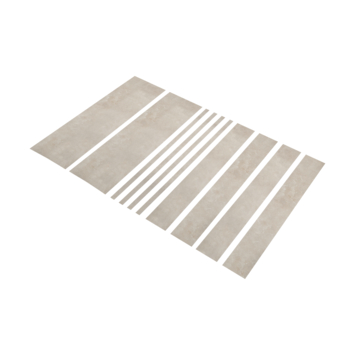 Firststep traprenovatieset pvc-treden beton lichtgrijs 4 stuks
