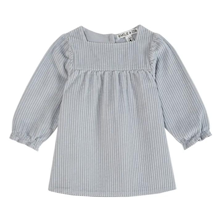Emile et Ida Robe Velours Côtelé | Bleu ciel