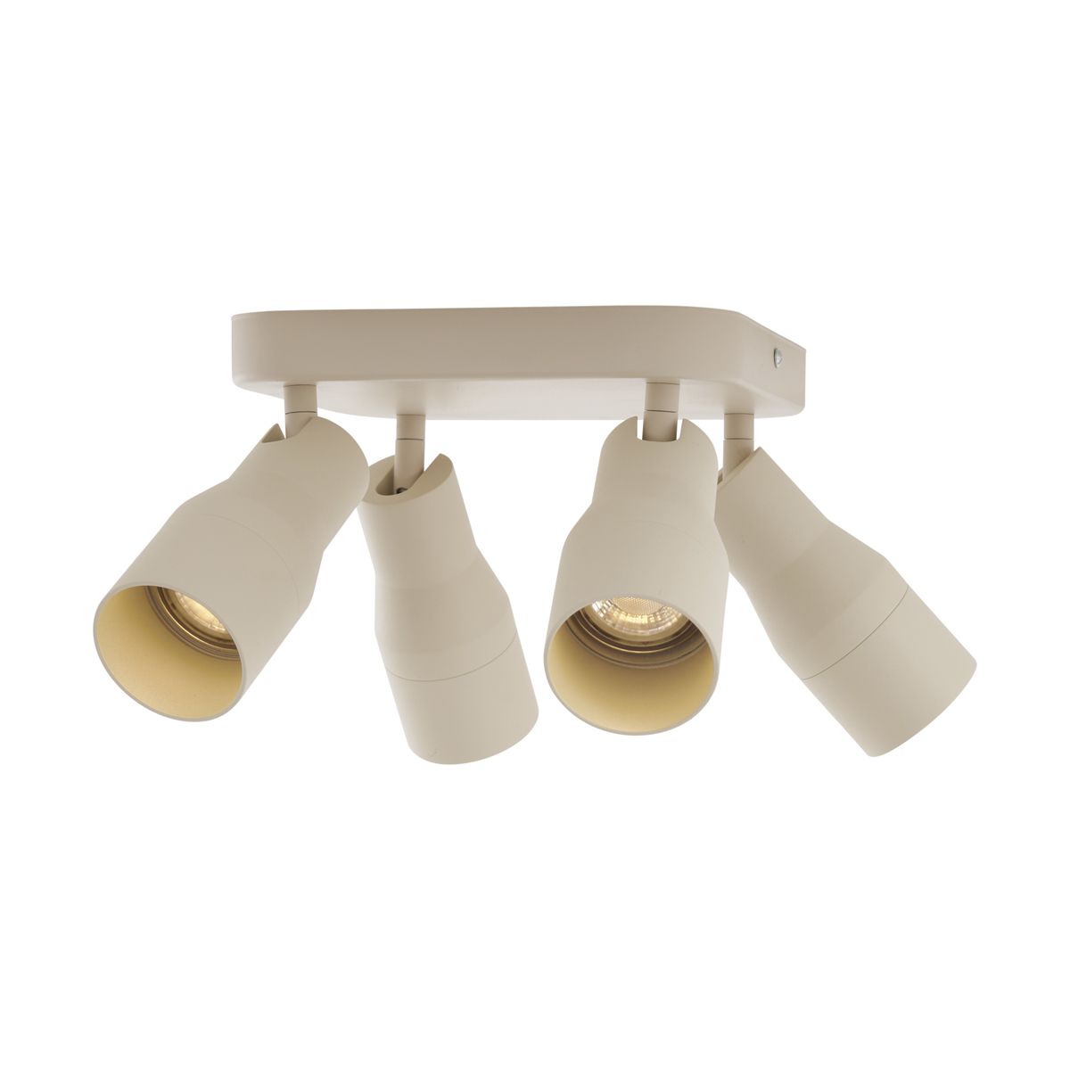 Plafondspot beige GU10 50mm vierkant 4-lichts - Stanley