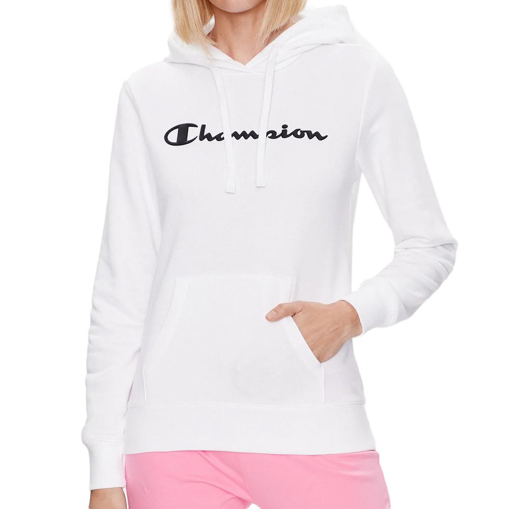 Champion Sweat à Capuche Blanc Femme Champion Hooded