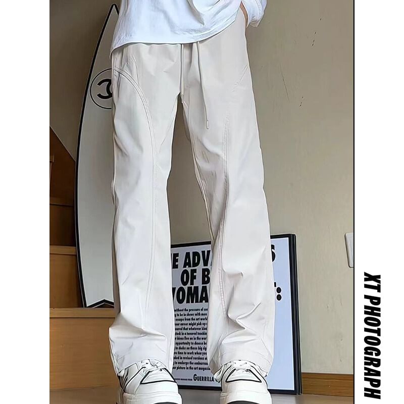 Kimeya - Hoge taille effen rechte broek