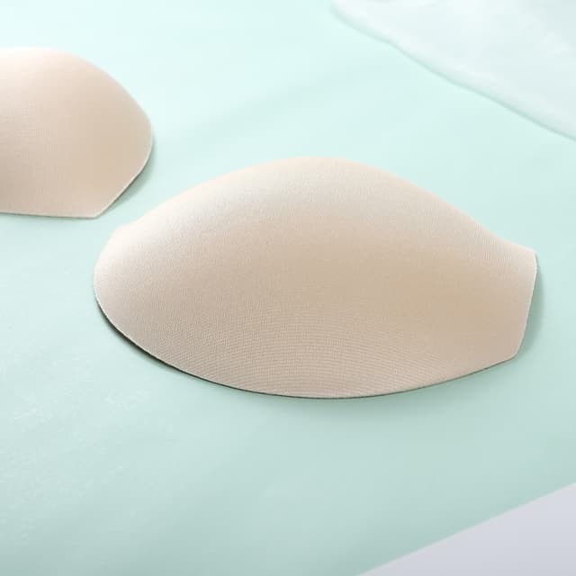 1 par trekantsamlende udskiftelige bh-puder til kvinders bh-skål Beige