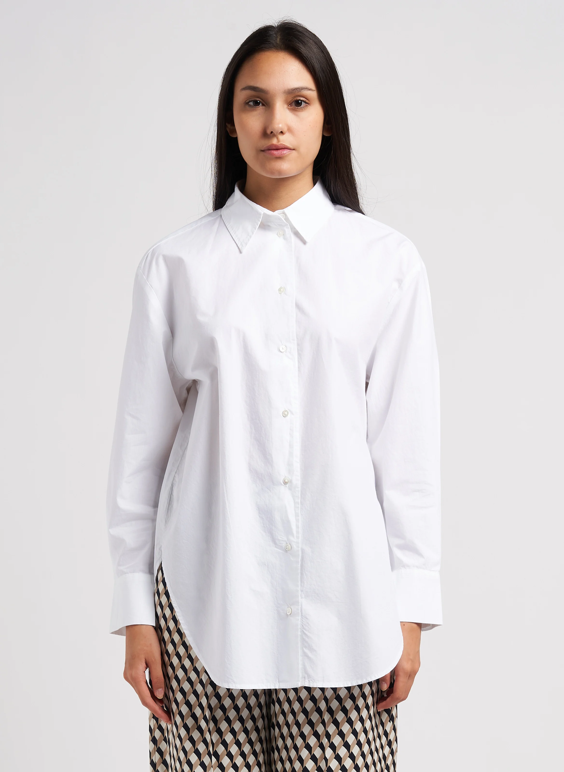 Chemise col classique en coton | Blanc