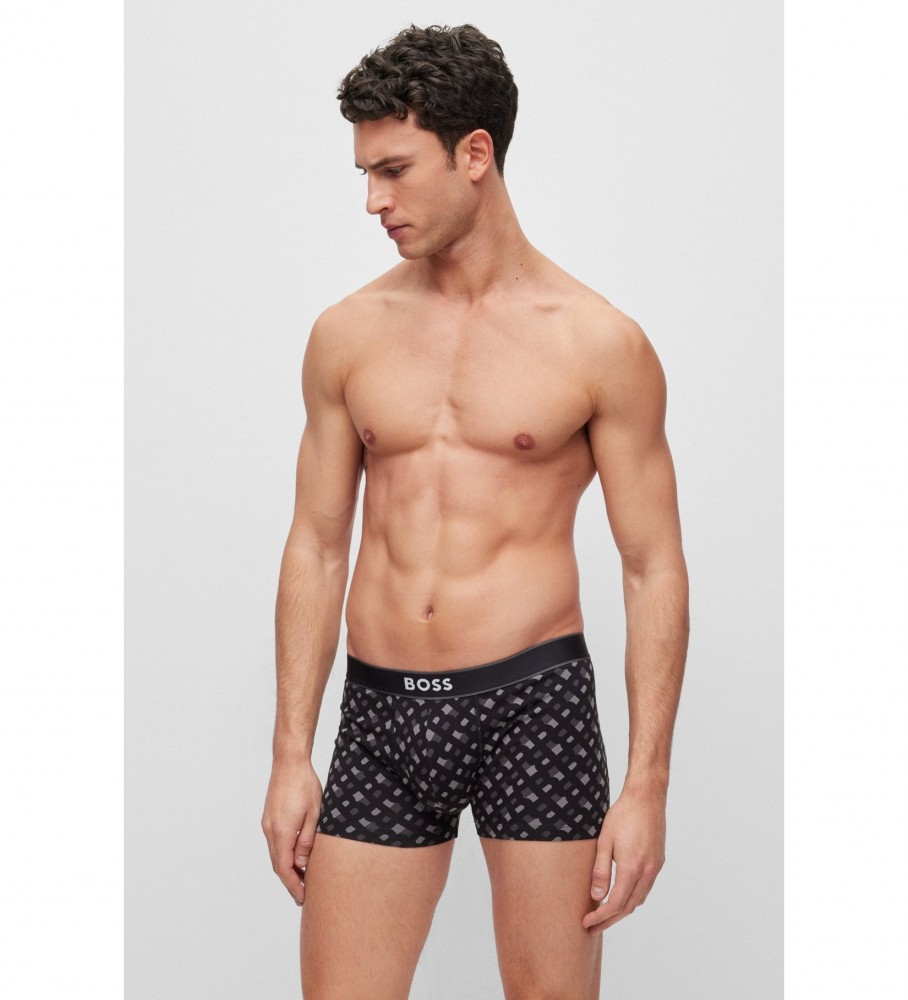 Cueca boxer preta com logo da BOSS na cintura