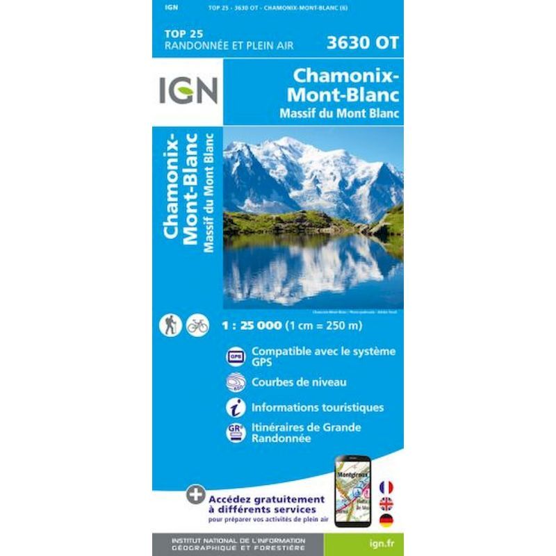 Chamonix / Massif du Mont-Blanc - Carte topographique