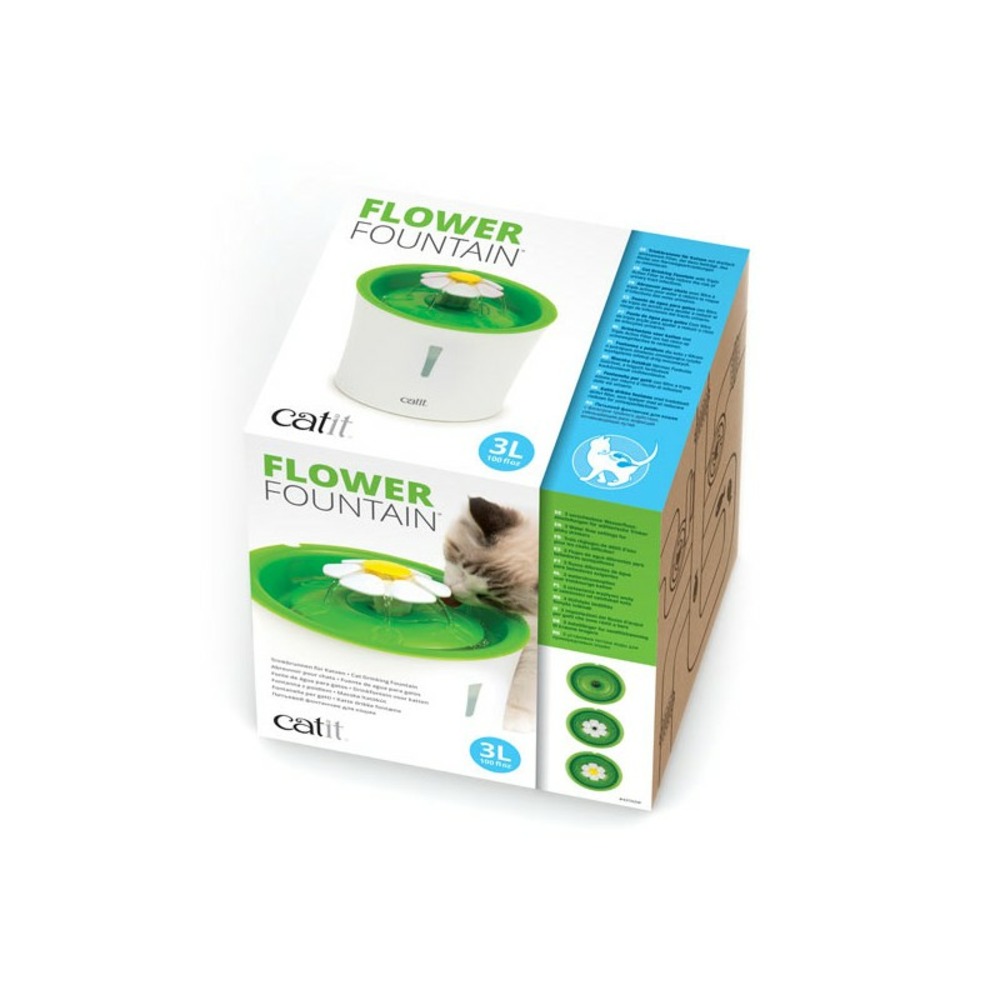 Cat it fontaine à fleurs originale avec fenêtre de niveau d'eau, 3 litres