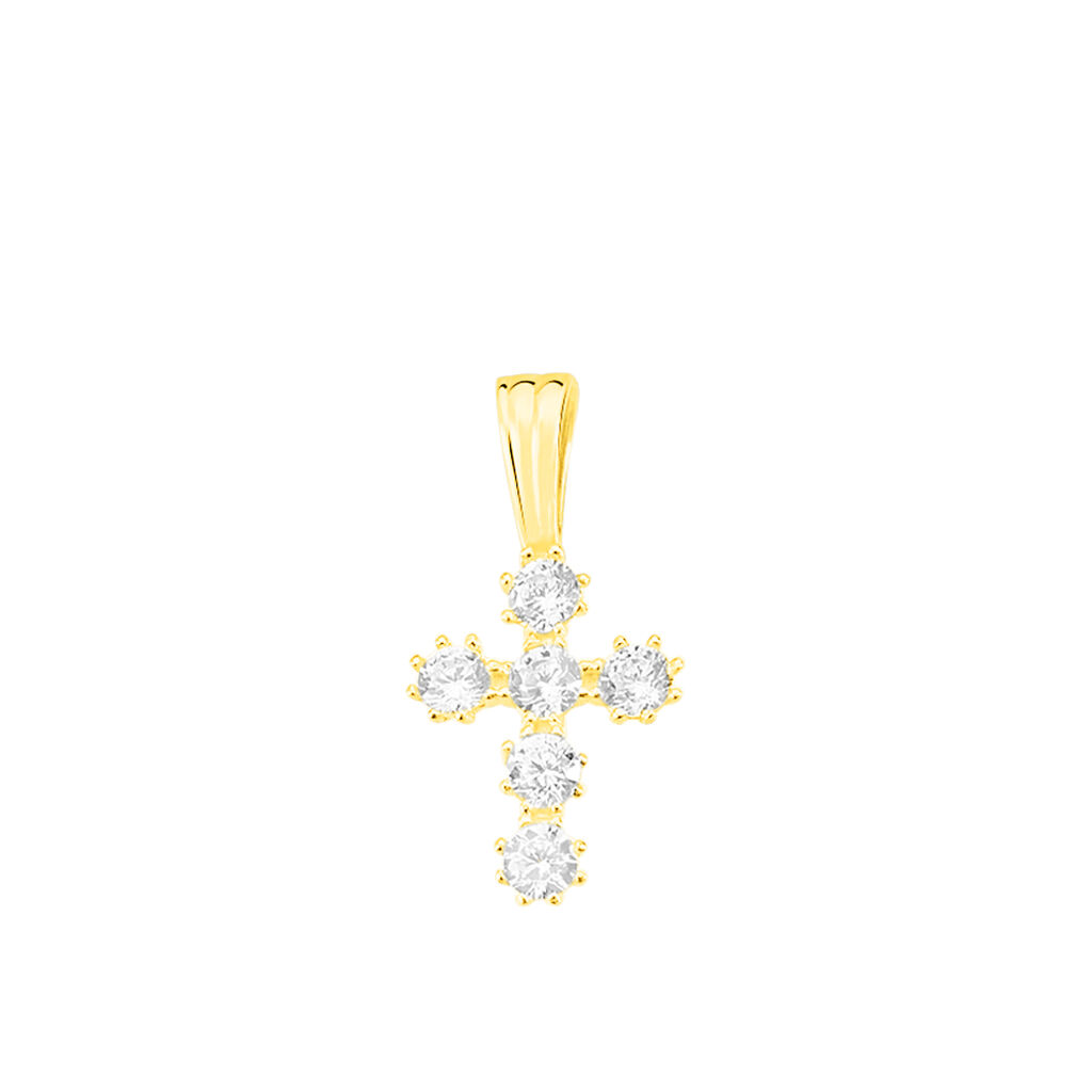 Pendentif Canice Croix Or Jaune Oxyde De Zirconium