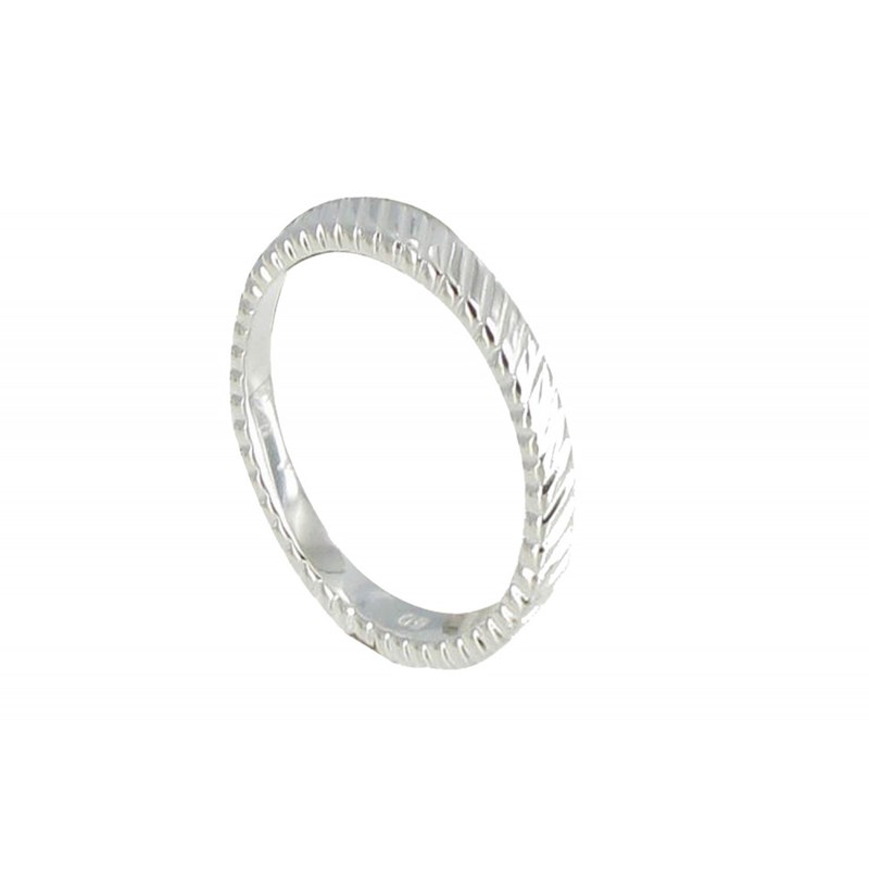 Bague Anneau Argent Zébrée
