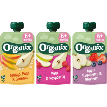Organix Knijpfruit 6+ Maanden 3 Stuks x 100g
