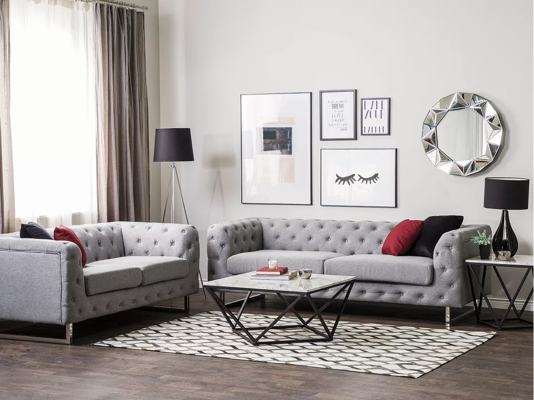 Ensemble de canapés 2 + 3 places en tissu gris VISSLAND