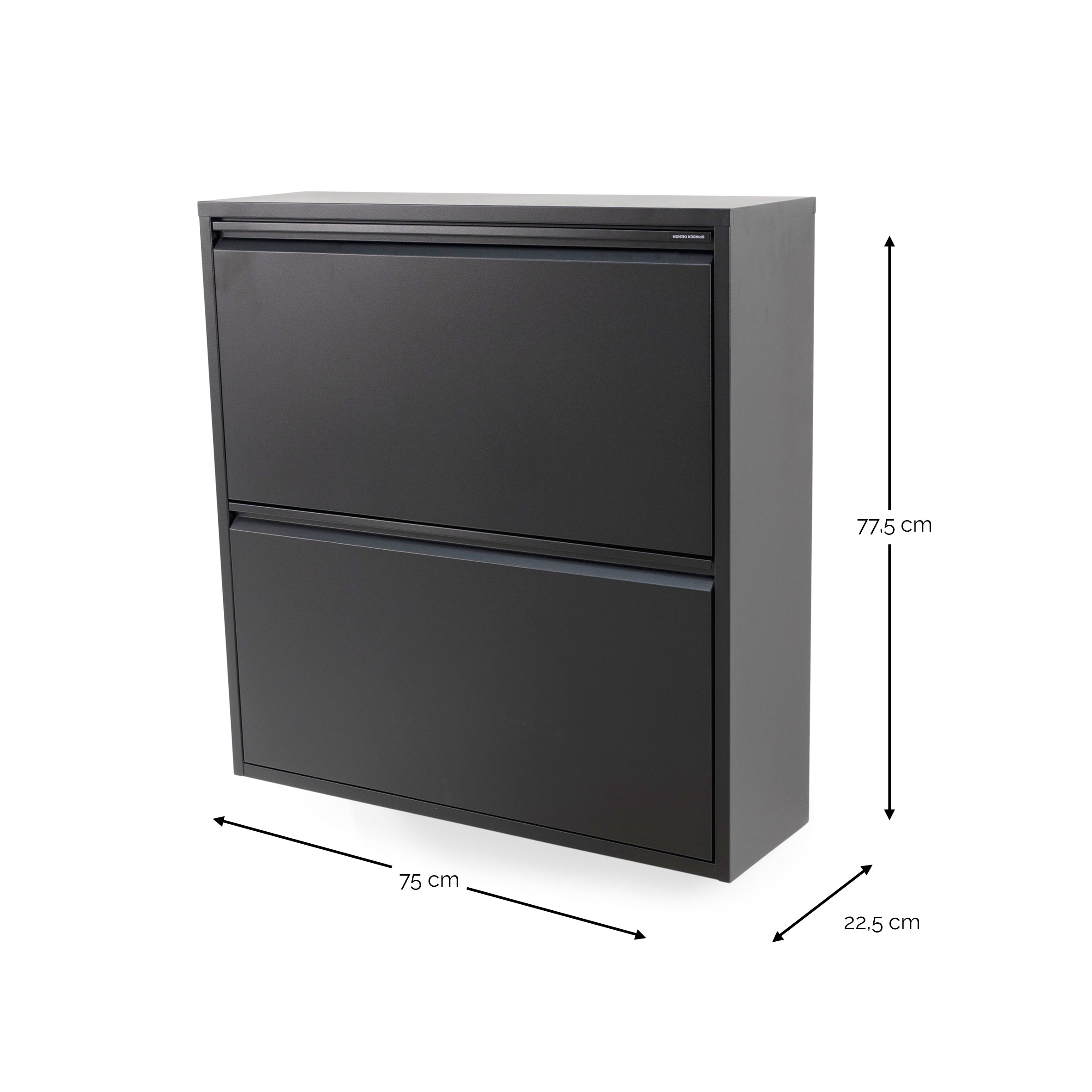 Spinder Design Billy 2 Schoenenkast - Zwart