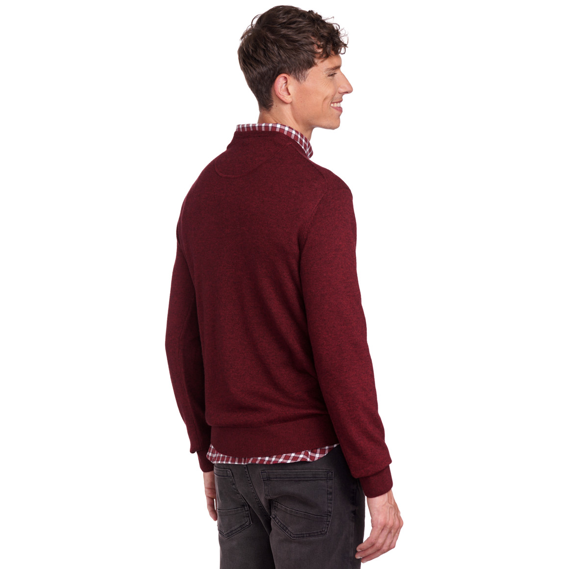 VanVaan Herren Pullover mit Kaschmir dunkelrot