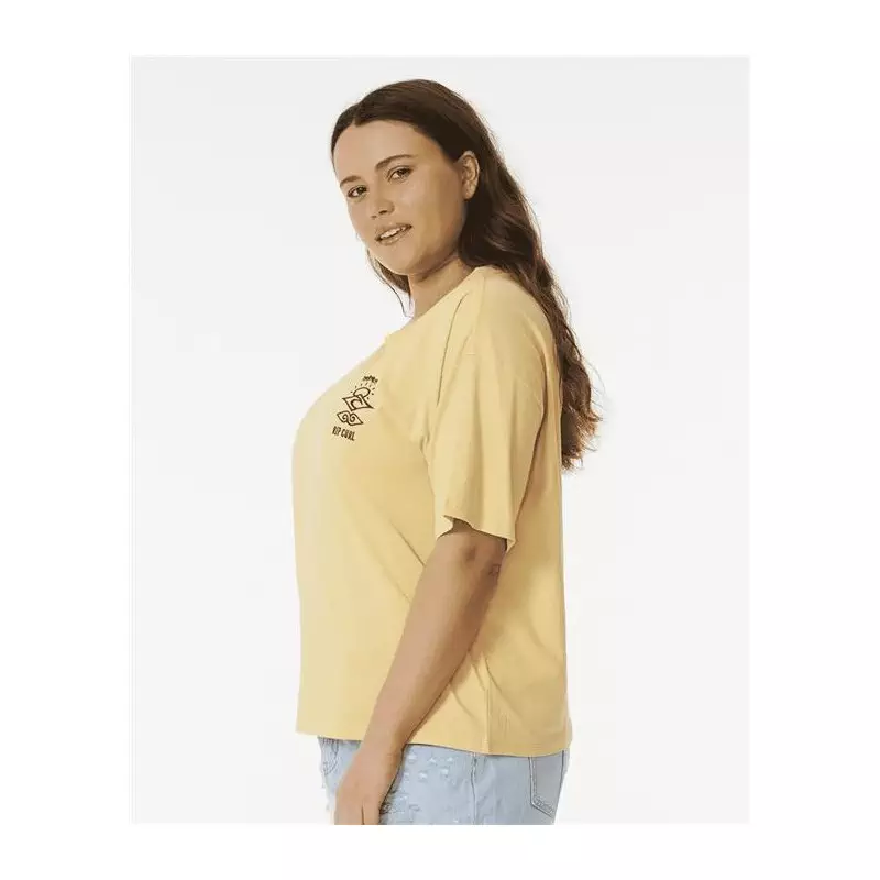 Teeshirt femme RIPCURL Icons Of Surf Relaxed Tee Washed Yellow