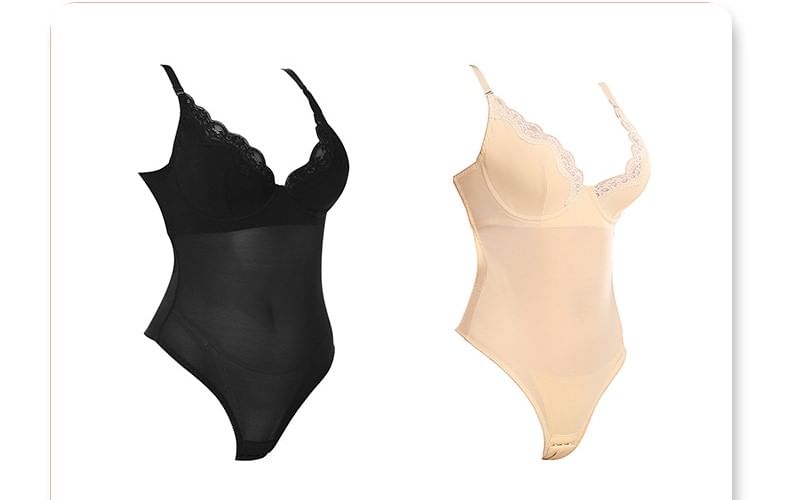 Merkalf - Cross Strap Plain Bodysuit