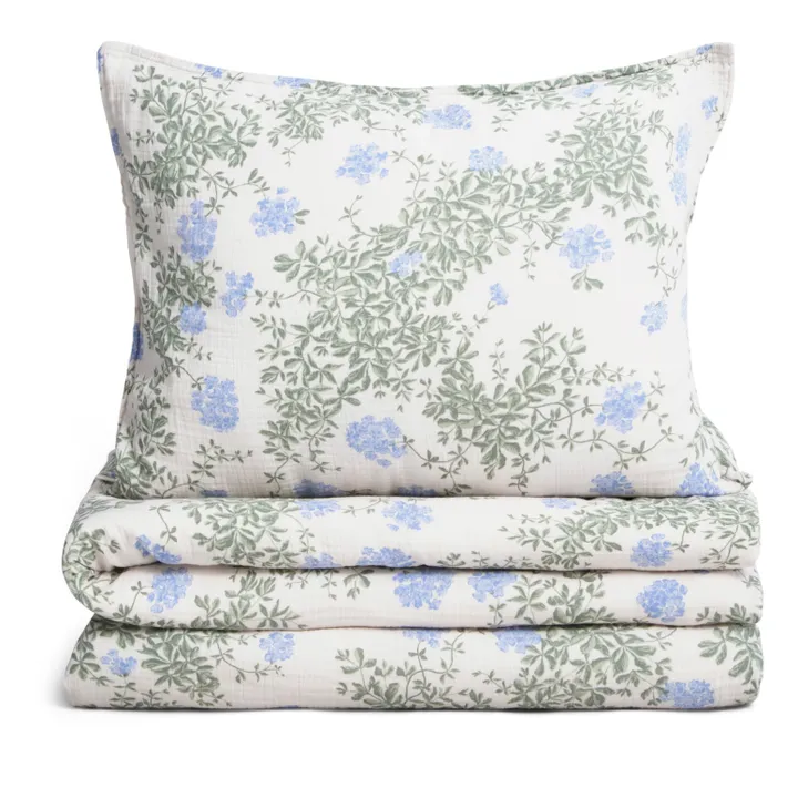 garbo&friends Parure de lit Plumbago en coton bio | Bleu
