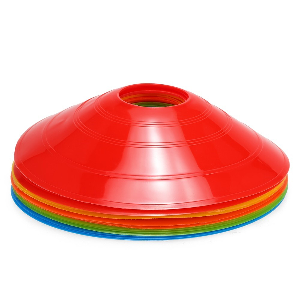 (15er Set) Trainings Pylone Sport Feldmarkierungs Hütchen Kegel mit Halterung - Bunt