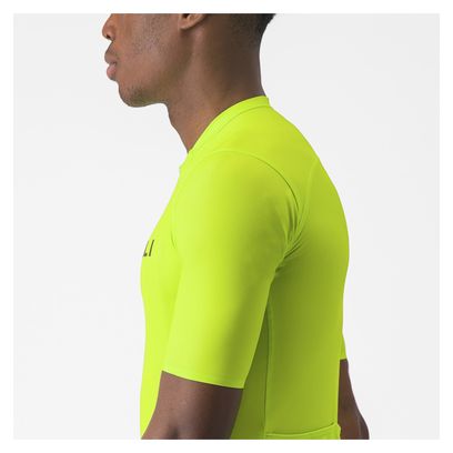Maillot Manches Courtes Castelli Elements Jaune Fluo