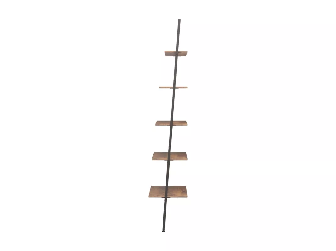 Étagère inclinée à 5 niveaux Marron foncé et noir 64x34x185,5cm