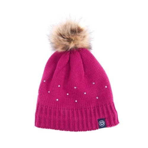 Chapéu Dublin com glitter e pompom para mulheres, cor ameixa