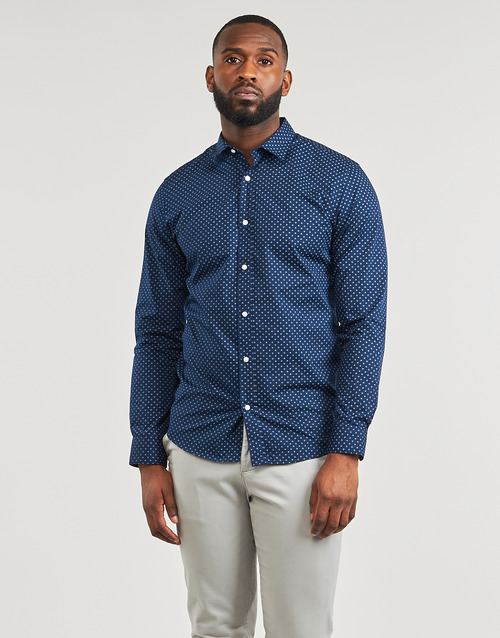 Jack & Jones - JJJOE PRINT SHIRT LS SS24 - Marine