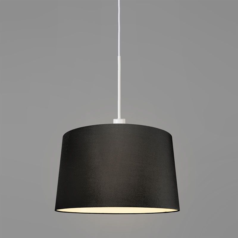 Moderne hanglamp wit met kap 45 cm zwart - Combi 1
