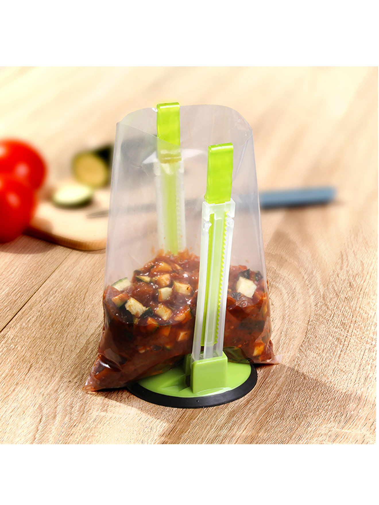 Porte sachet réglable