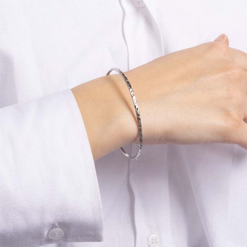 Bracelet jonc Or Blanc 