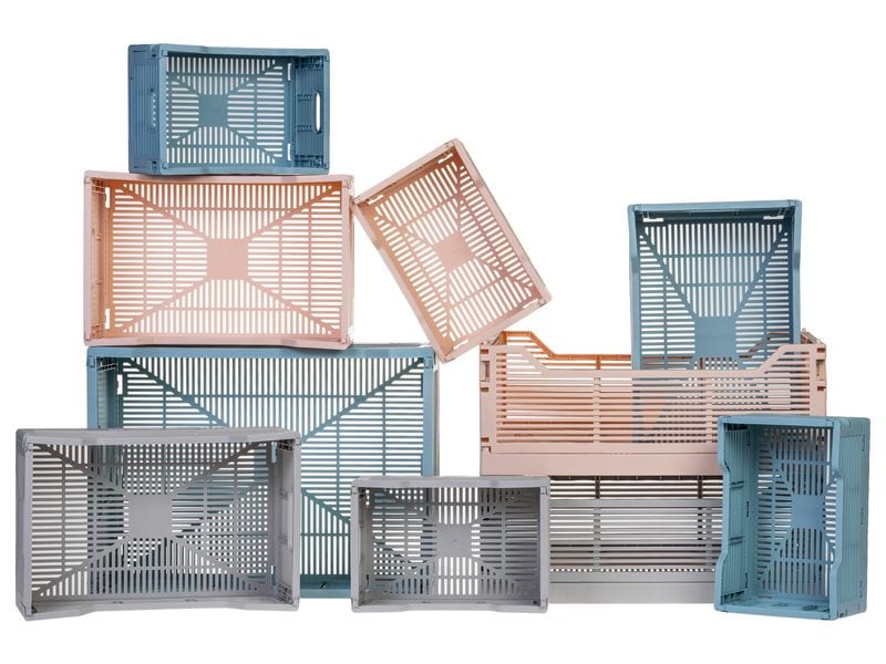 COCON Klappbox 30.5 x 20.5 x 12.5 cm, Grau Faltbare Aufbewahrungsbox