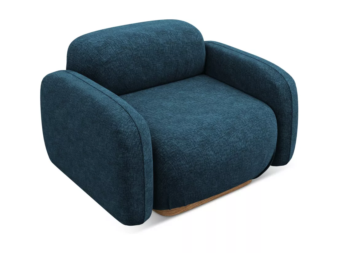 Fauteuil en tissu chenille - bleu royal - AILANI