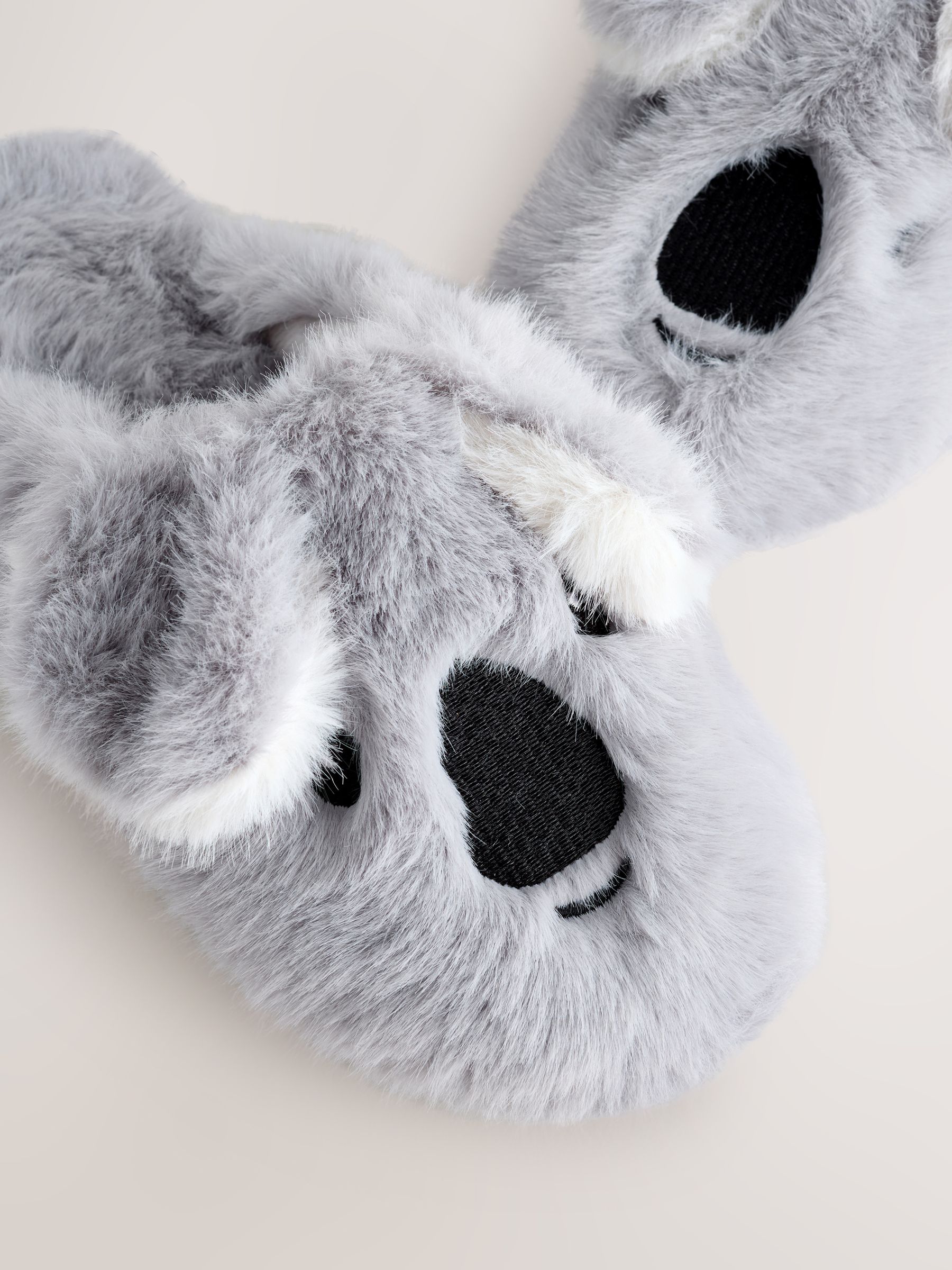 Grijs met koala - Pantoffels met imitatiebont