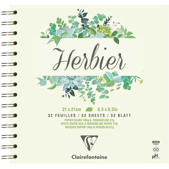 Herbier carnet spiralé 32F 21x21cm 180g