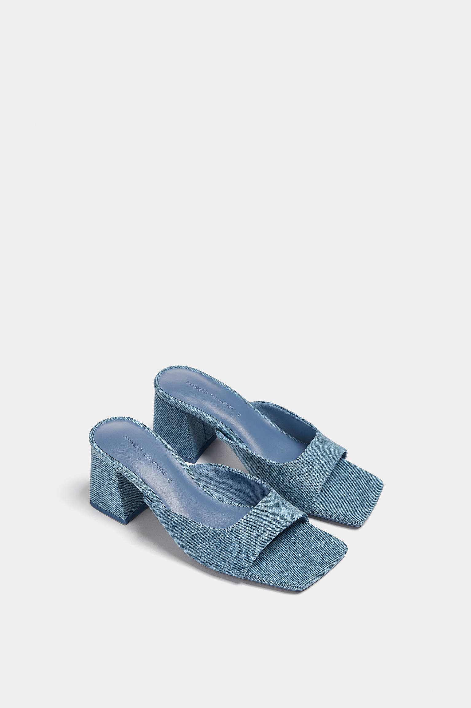 Sandália mule de salto jeans - Jeans