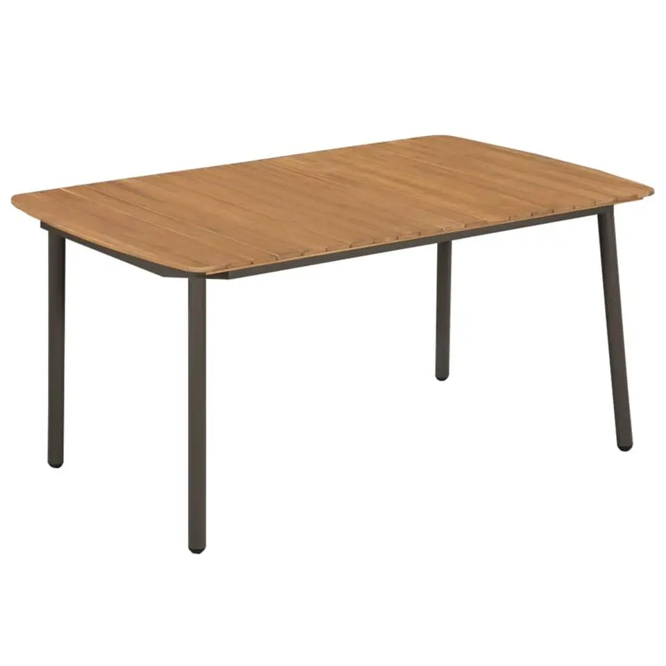 vidaXL - 5-delige Tuinset 4 fauteuils grijs stoelen - Poly rattan - 150x90 cm