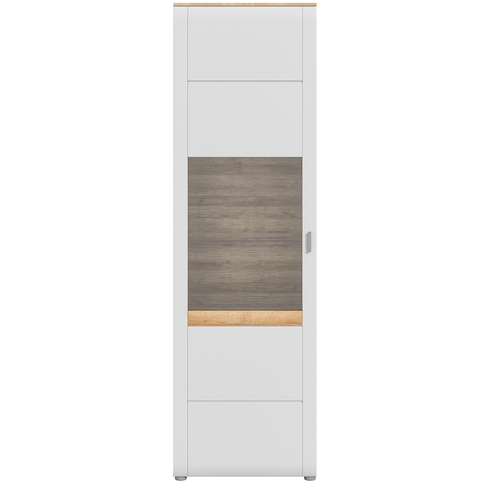 Vitrine ASHTON - ashgrey matt-Rivera Eiche - 202 cm hoch