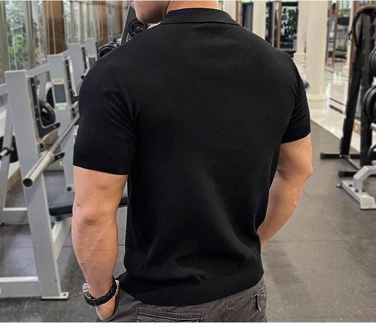 GRAYCIOUS - Poloshirt met korte mouwen en halve rits