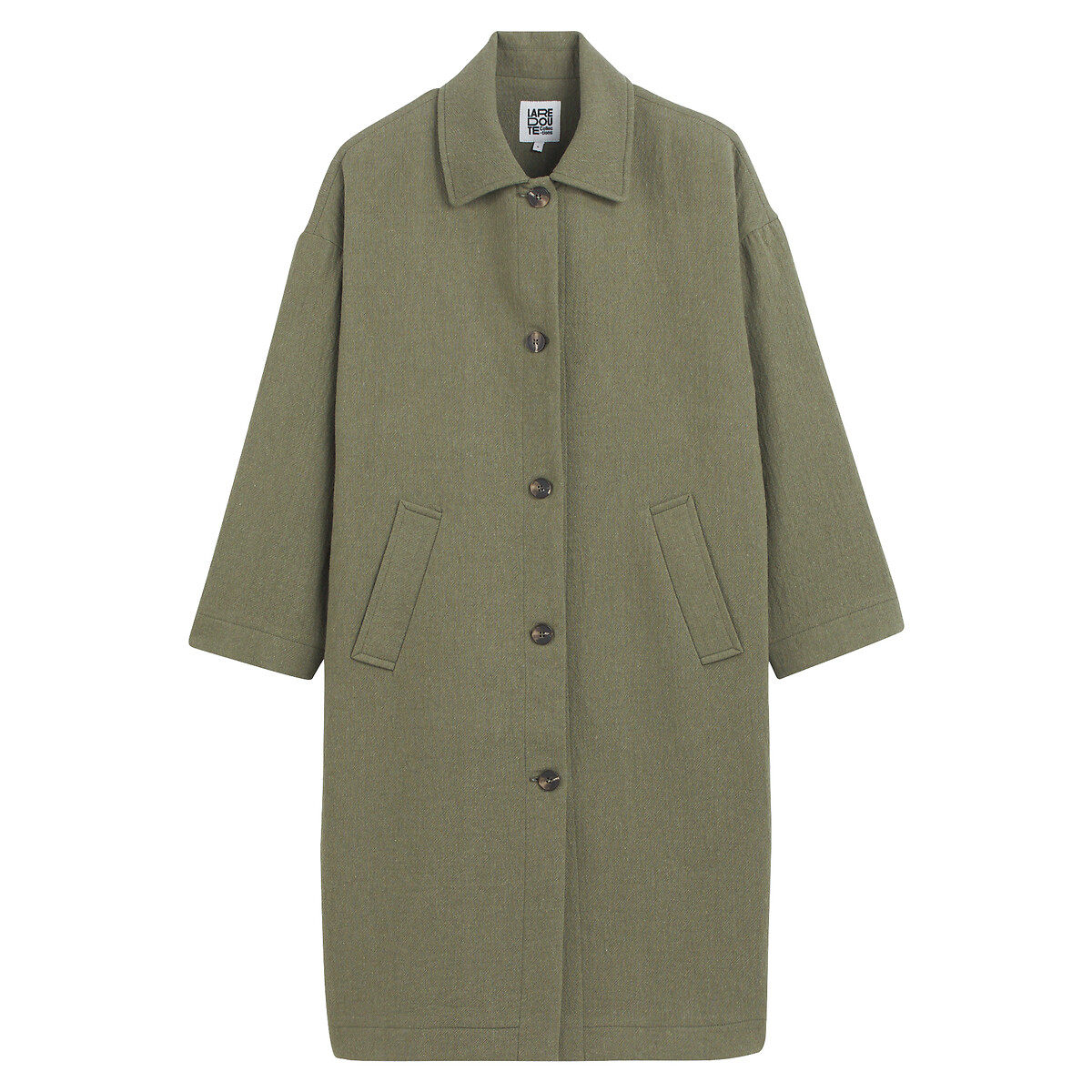 COLEÇÕES LA REDOUTE<br>Casaco oversized com fecho de botões