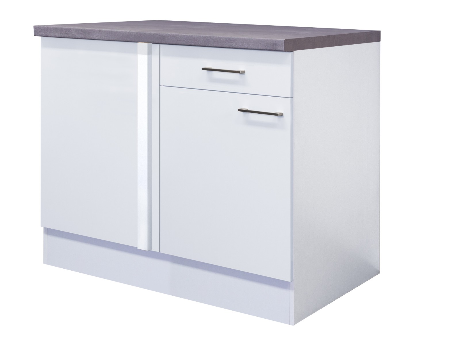 Eck-Unterschrank ELEA - weiß-Beton - 110 cm