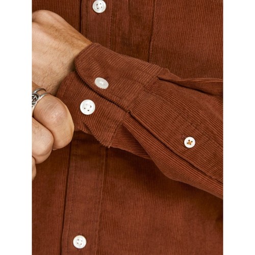 Jack & Jones - 12196529 CORD SHIRT-SEQUOIA Marrón